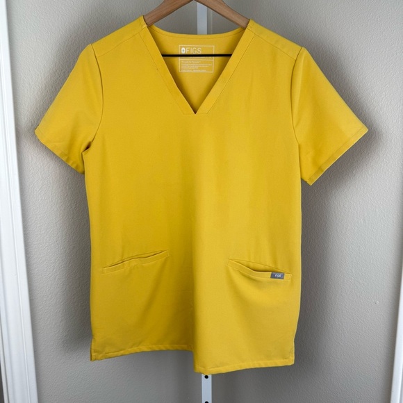 Figs Light Gold Yellow Casma Top Size Small - Picture 1 of 5